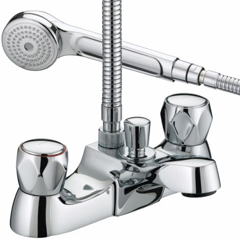Bristan Club Chrome Luxury Bath Shower Mixer with Metal Heads - VAC-LBSM-C-MT