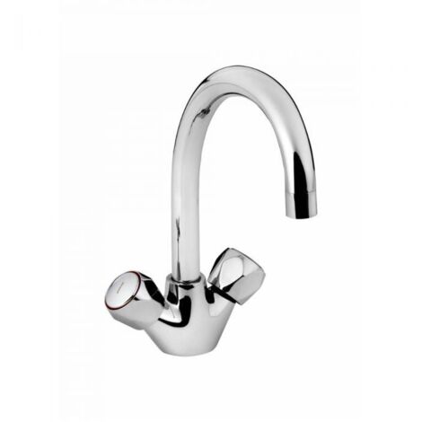 Bristan Club Chrome Monobloc Kitchen Sink Mixer Tap with Metal Heads - VAC2-SNK-C-MT