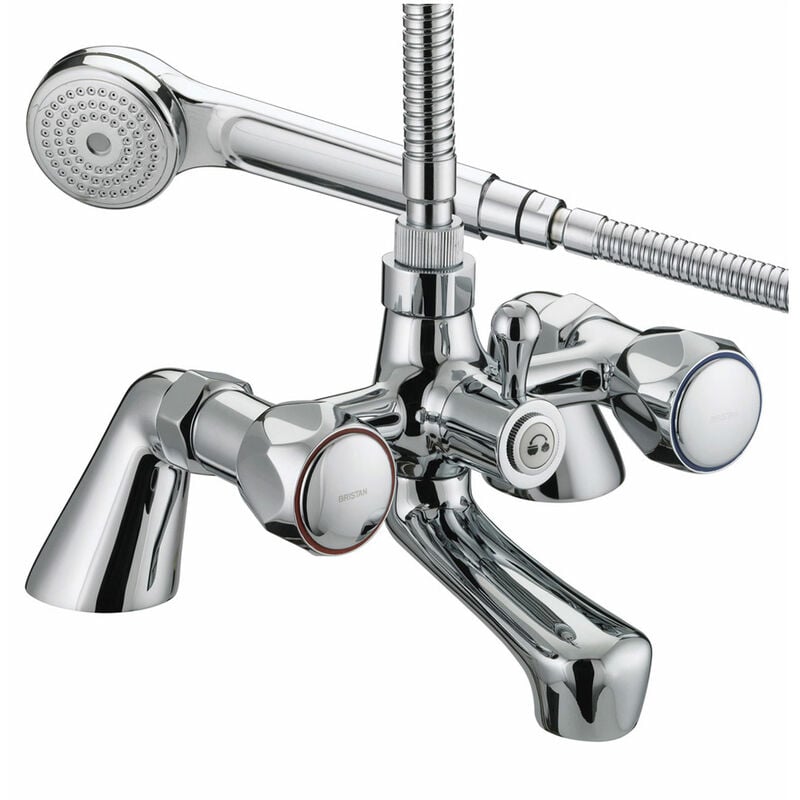 Value Club Bath Shower Mixer Tap - Chrome Plated with Metal Heads - Bristan