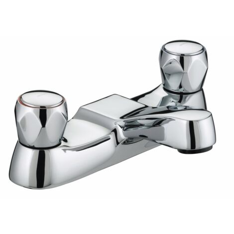 Bristan Club Utility Bath Filler Taps Chrome Plated with Metal Heads