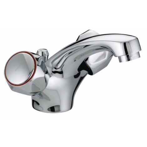 Bristan Club Utility Mono Basin Mixer Tap Pop Up Waste Chrome Plated with Metal Heads