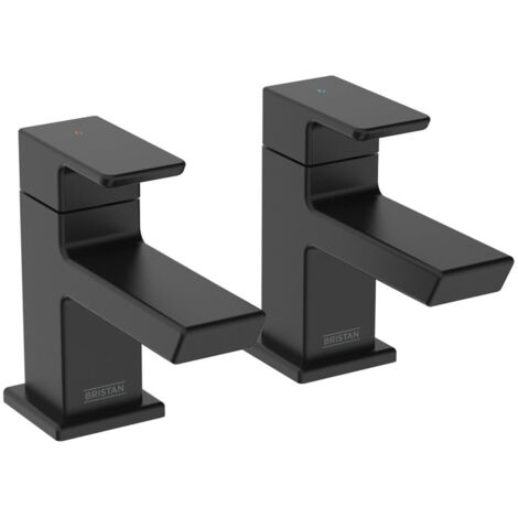 Bristan Cobalt Bath Taps Pair Pillar Mounted - Black
