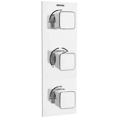Bristan Cobalt Thermostatic Concealed Shower Valve Triple Handle - Chrome