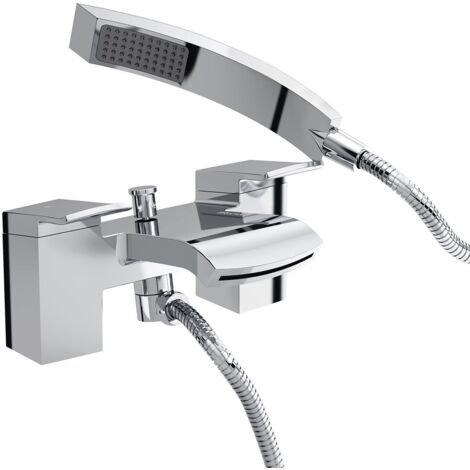 Bristan Descent Bath Shower Mixer with Kit Pillar Mounted - Chrome