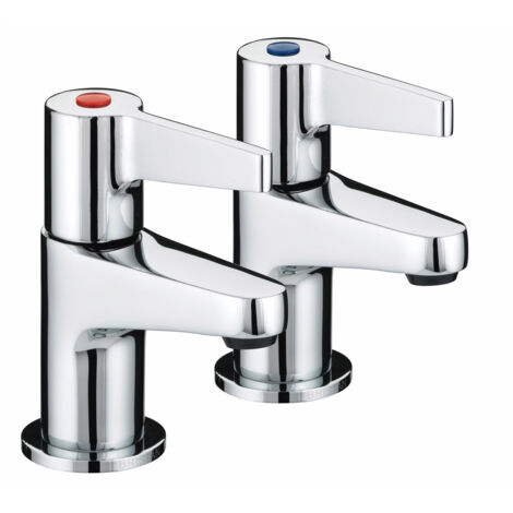 Bristan DUL 1/2 C Design Utility Lever Basin Taps Chrome Basin Pillar Taps Pair