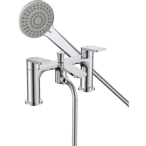 Bristan Frammento BSM Chrome Deck Mounted Bath Shower Mixer Tap + Hose + Head
