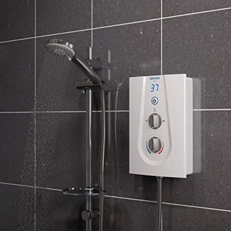 Mira Jump Dual Twin Head Electric Shower 9.5Kw White Chrome Bathroom 1.