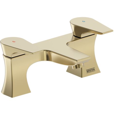 Bristan Hourglass BF BB Bath Filler Mixer Tap with Ceramic Discs Brushed Brass