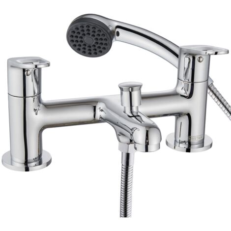 Bristan Iris Bath Shower Mixer Tap Pillar Mounted - Chrome