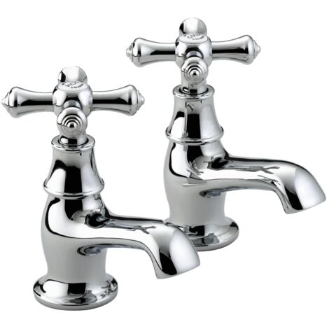 Bristan K 1/2 C Colonial Traditional Chrome Basin Taps 1 Pair Chrome on Brass