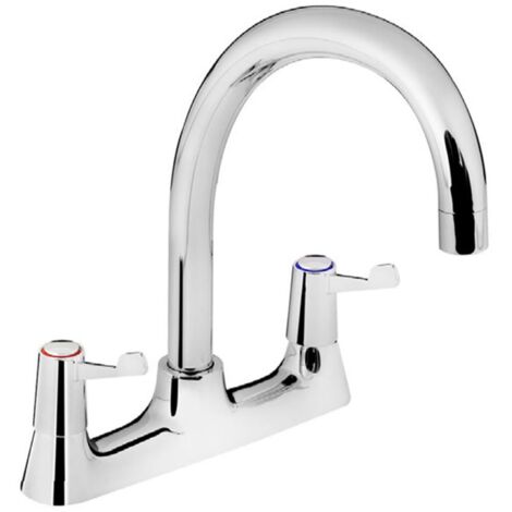 Bristan Lever Deck Kitchen Sink Taps Mixer Chrome With Ceramic Disc Valves
