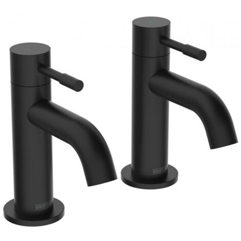 Bristan Mila Basin Taps Pair Pillar Mounted - Black