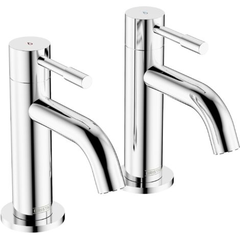 Bristan Mila Basin Taps Pair Pillar Mounted - Chrome