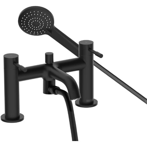 Bristan Mila Bath Shower Mixer Tap Pillar Mounted - Black