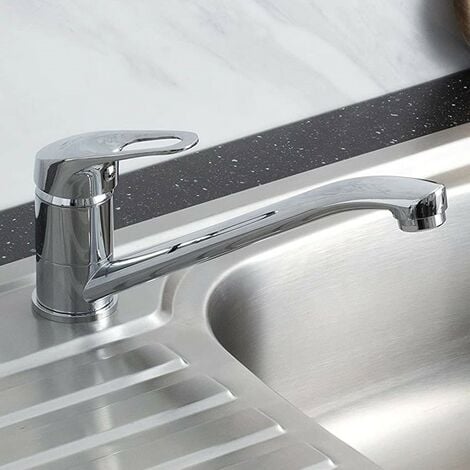 Bristan Motorhome Caravan Mixer Tap Single Lever Long Spout Modern Chrome +Flexi