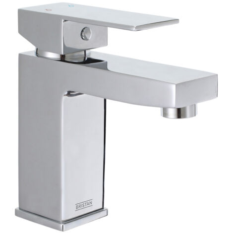 Bristan Qubo Basin Mixer Tap with Clicker Waste - Chrome