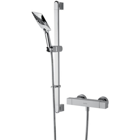 Bristan Qubo Thermostatic Bar Mixer Shower with Shower Kit - Chrome