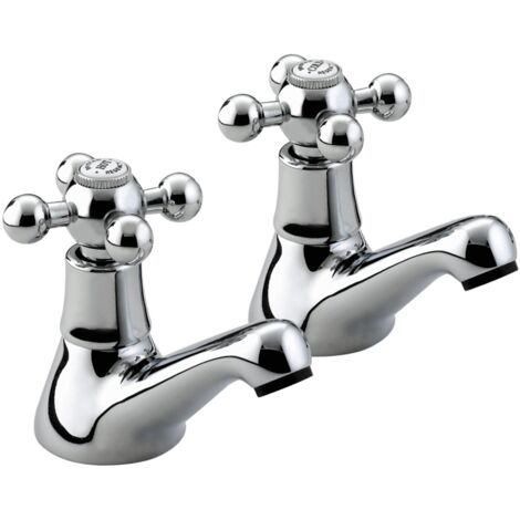 Bristan Regency Basin Taps Chrome Basin Pillar Taps Pair 1/2"" Tap