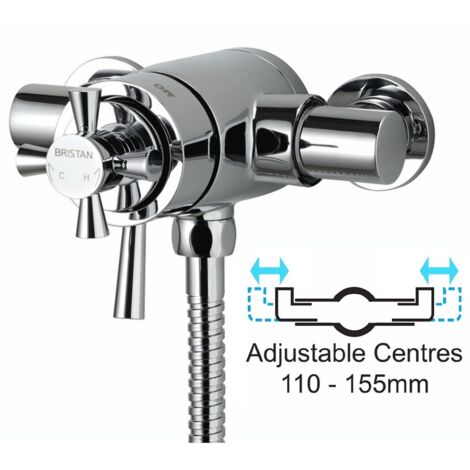 Bristan Rio Exposed Dual Control Thermostatic Mixer Shower Valve 110mm - 155mm