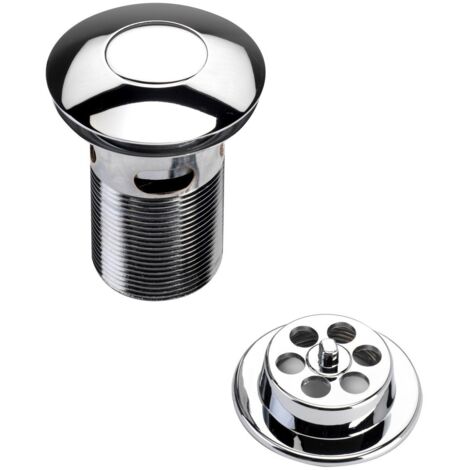 Bristan Round Push Button Bath Waste Chrome - Slotted