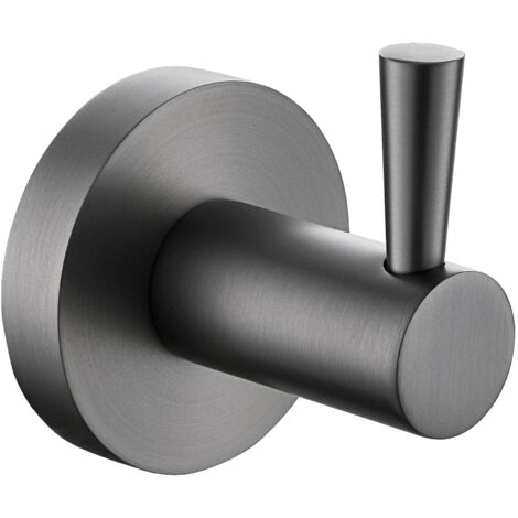 Bristan Round Robe Towel Hook Hanger Gun Metal Grey