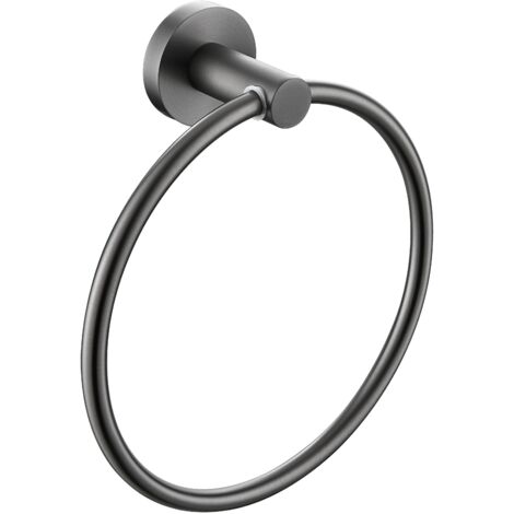 Bristan Round Towel Ring Holder Gun Metal Grey