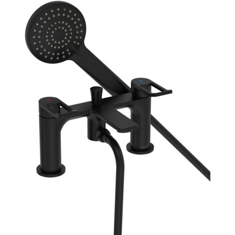 Bristan Saffron Bath Shower Mixer Tap Pillar Mounted - Black