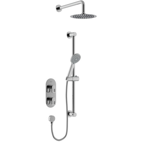 Bristan Saffron Dual Concealed Mixer Shower with Shower Kit and Fixed Head - Chrome