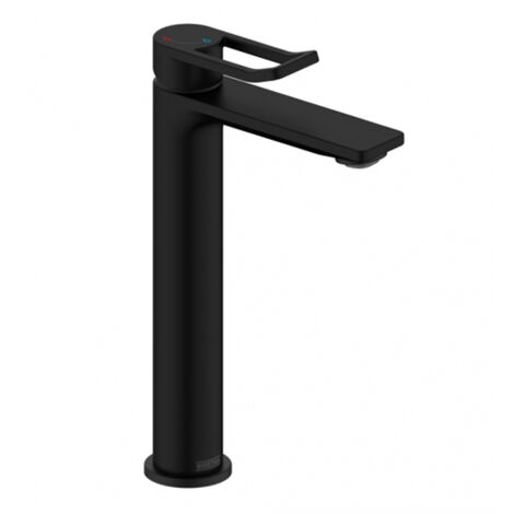 Bristan Saffron Eco Start Tall Basin Mixer Tap with Clicker Waste - Black