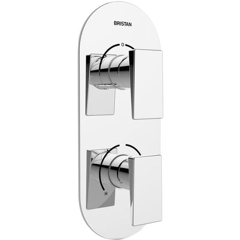 Bristan Sail Thermostatic Recessed Dual Control Shower Valve with Two Outlet Diverter - Chrome
