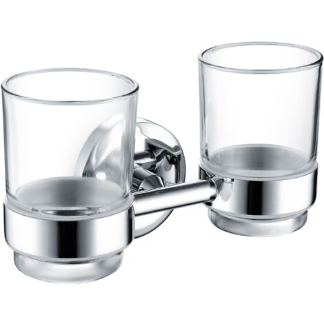 Bristan SO DHOLD C Solo Double Tumbler and Holder Brass Chrome Plated