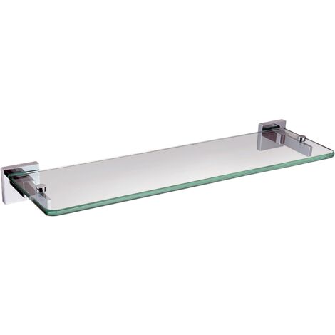 Bristan SQ SHELF C Square Glass Shelf Brass Chrome Plated