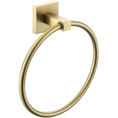 Bristan Square Towel Ring Holder Brushed Brass