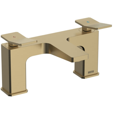 Bristan Tangram Bath Filler Tap Pillar Mounted - Brushed Brass