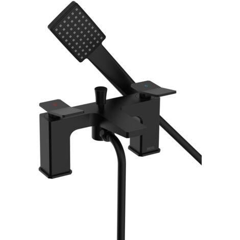 Bristan Tangram Bath Shower Mixer Tap Pillar Mounted - Black