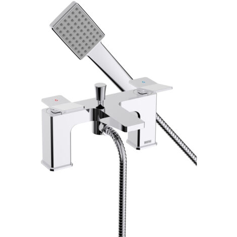 Bristan Tangram Bath Shower Mixer Tap Pillar Mounted - Chrome