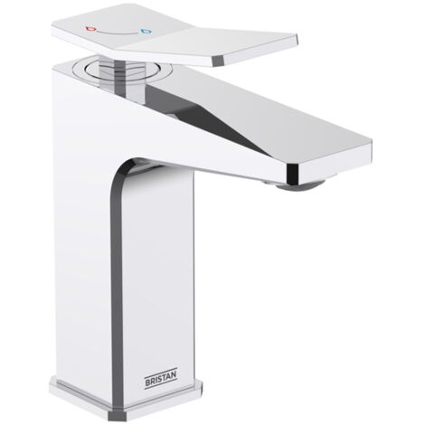 Bristan Tangram Eco Start Basin Mixer Tap with Clicker Waste - Chrome