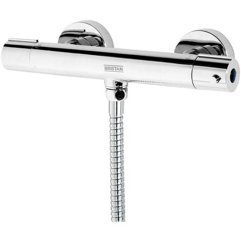 Bristan Thermostatic Bar Mixer Shower Round Chrome Valve Only - Bottom Outlet