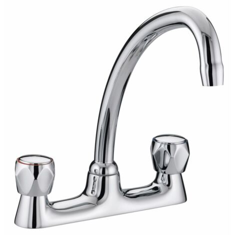 Bristan VAC BDSM C MT Club Budget Deck Sink Mixer Chrome Metal Head Kitchen Tap