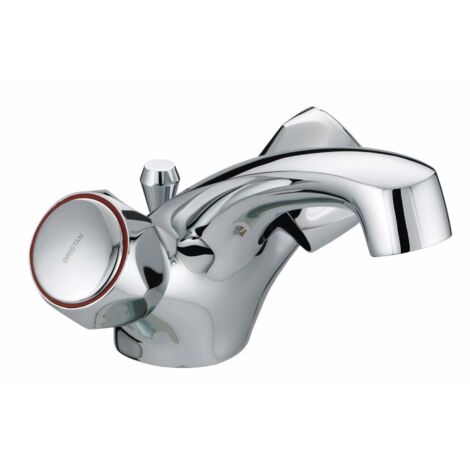 Bristan VAC DFBAS C MT Club Dual Flow Basin Mixer With Pop Up Waste with Metal Heads Chrome