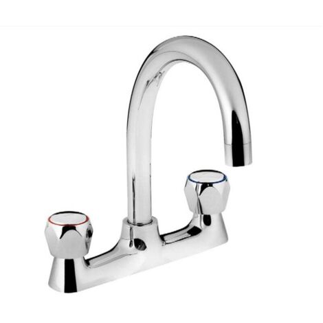 Bristan VAC2 DSM C MT Club Deck Sink Mixer Chrome With Metal Heads Kitchen Tap