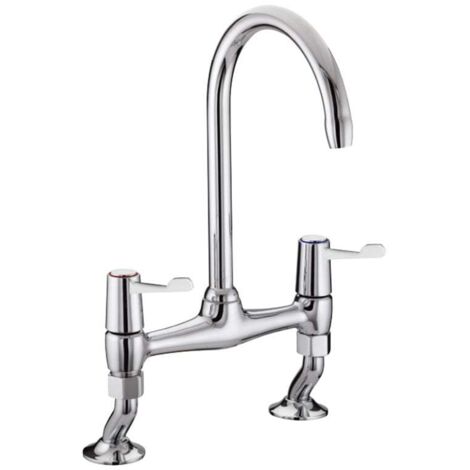 Bristan VAL2 BRDSM C CD Lever Bridge Deck Sink Mixer Chrome Kitchen Tap