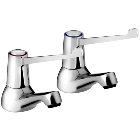 Bristan Value Basin Taps Pair with 6 Inch Lever Handles - Chrome