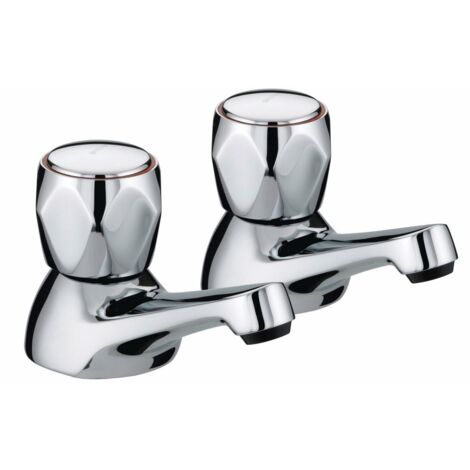 Bristan Value Club Bath Taps Chrome Plated with Metal Heads