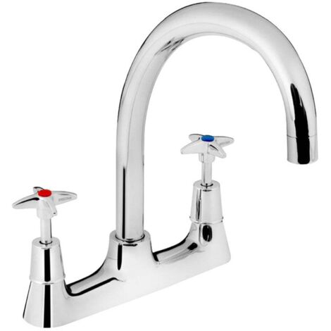 Bristan VAX2 DSM C X Cross Head Deck Sink Mixer Chrome Kitchen Tap