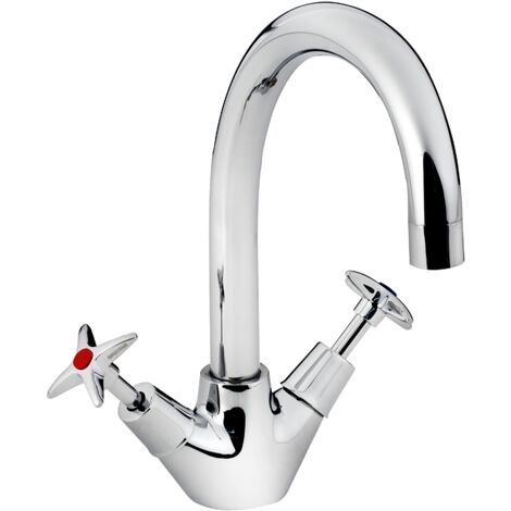 Bristan VAX2 SNK C Miscelatori monocomando per lavello a Doppia Leva, Finitura cromata