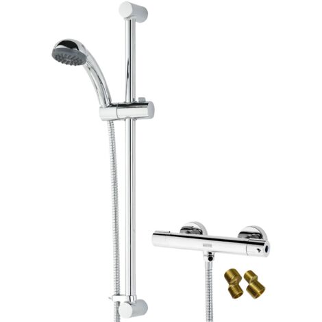 Bristan Zing Thermostatic Bar Mixer Shower Cool Touch 135 - 165mm Pipe Centres