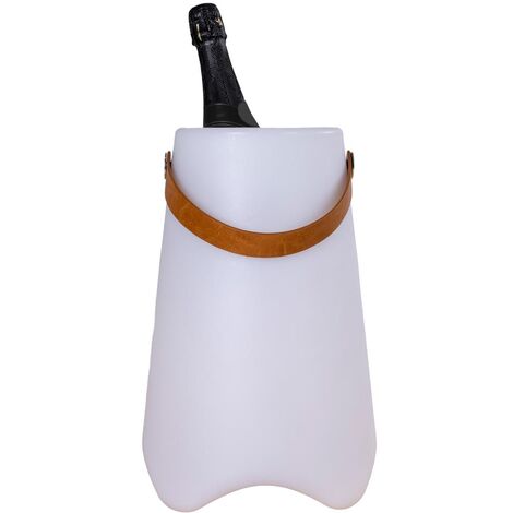 Bristol Lampe Weinkühler wiederaufladbar weiß.