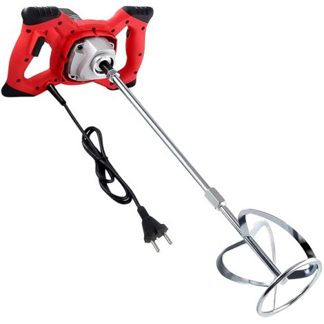 BriSunshine Malaxeur Mortier Colle (2100W, 0-800 r/min, avec 6 vitesses réglables, fonctionnement à verrouillage), Mélangeur de Ciment et électrique Portable Professionnel