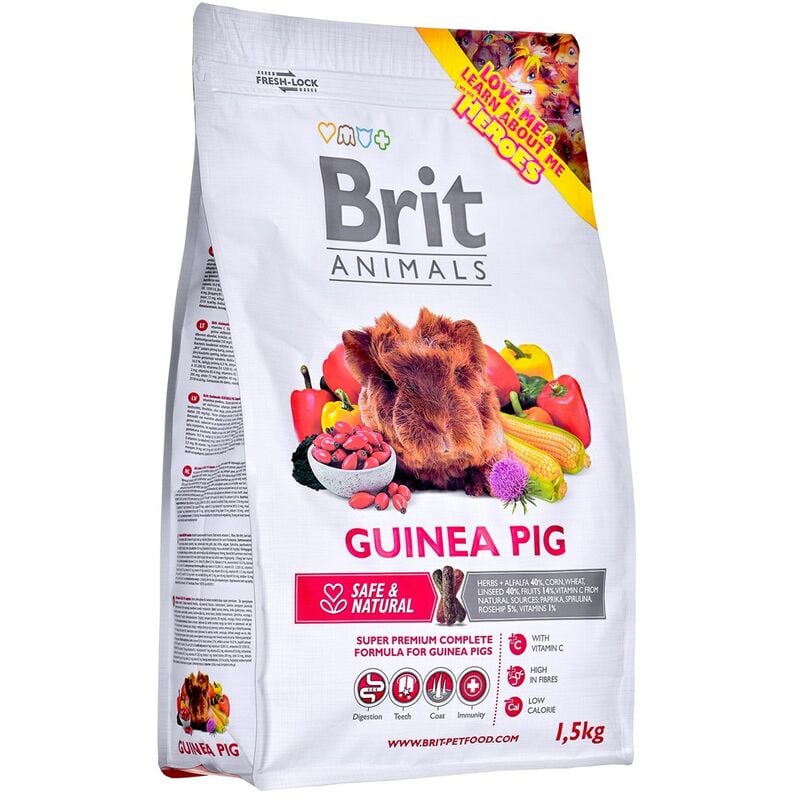 Animals Guinea Pig Complete - nourriture sèche pour cochons d'Inde - 1,5 kg - Brit